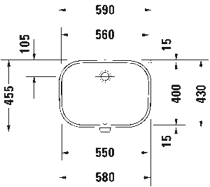 Duravit D-Code Tezgah Altı Lavabo 56cm 0338560000 - 2