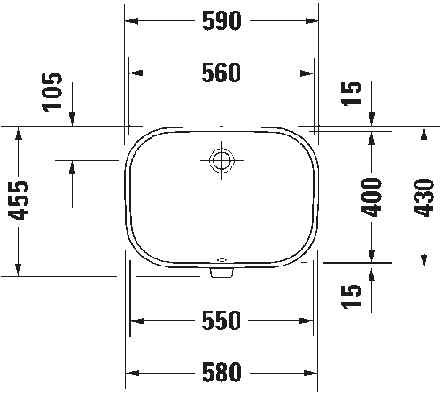 Duravit D-Code Tezgah Altı Lavabo 56cm 0338560000 - 2