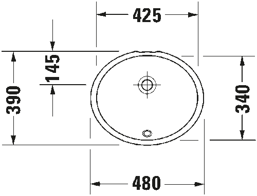 Duravit Dune Tezgah Altı Lavabo 46cm 0481460000 - 2