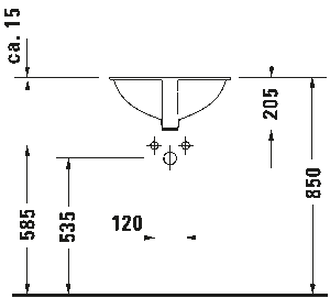 Duravit Dune Tezgah Altı Lavabo 46cm 0481460000 - 3