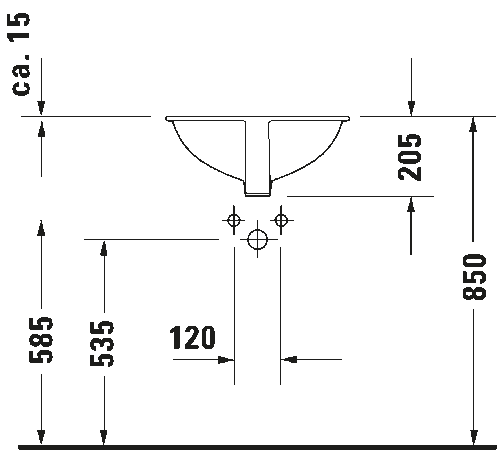 Duravit Dune Tezgah Altı Lavabo 46cm 0481460000 - 3