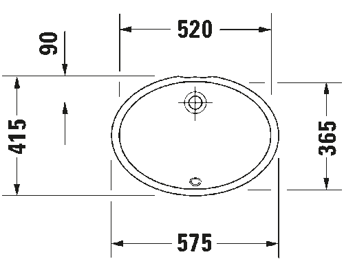 Duravit Dune Tezgah Altı Lavabo 52cm 0481570000 - 2