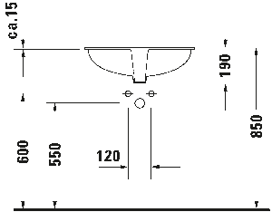 Duravit Dune Tezgah Altı Lavabo 52cm 0481570000 - 3