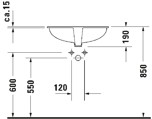 Duravit Dune Tezgah Altı Lavabo 52cm 0481570000 - 3