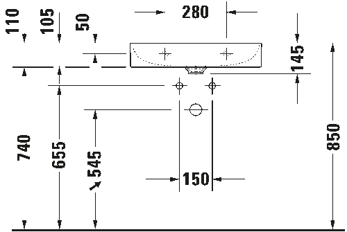 Duravit DuraSquare DuraCeram Lavabo 60cm 235360 - 4