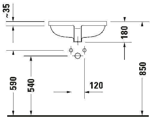 Duravit Starck 3 Tezgah Altı Lavabo 49cm 0305490000 - 2