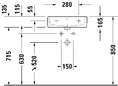 Duravit Vero Air Tezgahüstü Lavabo 50cm 235050 - 3