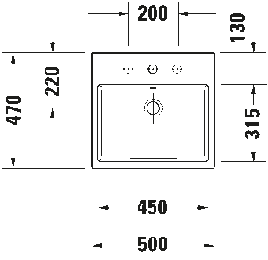 Duravit Vero Air Tezgahüstü Lavabo 50cm 235050 - 4