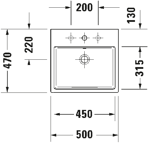 Duravit Vero Air Tezgahüstü Lavabo 50cm 235050 - 4