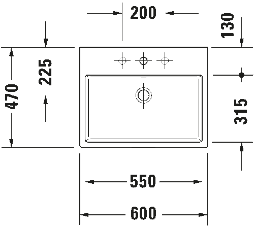 Duravit Vero Air Tezgahüstü Lavabo 60cm 235060 - 4