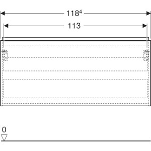 Geberit Acanto lavabo dolabı, gizli çekmeceli, 120cm Ön Yüzey Beyaz Cam - 3