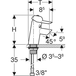 Geberit Bambini Lavabo Bataryası Karmin Kırmızısı ve Turuncu 116.207.FY.1 - 2