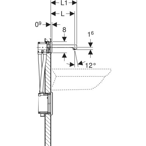 Geberit Brenta Fotoselli Ankastre Batarya Çift Su Girişli 17cm Termostatik Elektrikli 116.277.21.1 - 2