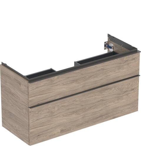 Geberit iCon lavabo dolabı, çift çekmeceli, 120cm Amerikan Ceviz - 1