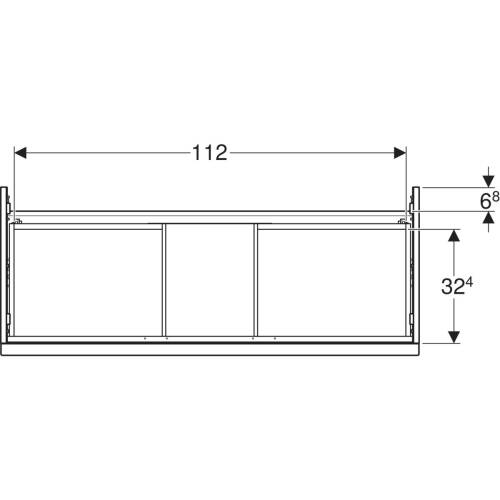 Geberit iCon lavabo dolabı, çift çekmeceli, 120cm Amerikan Ceviz - 3