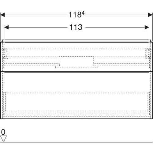 Geberit iCon lavabo dolabı, çift çekmeceli, 120cm Amerikan Ceviz - 4