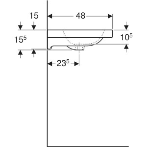 Geberit iCon Light etajerli lavabo, batarya delikli, 75cm 501.839.00.1 - 4