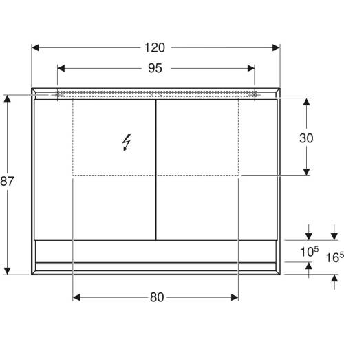 Geberit One Aynalı Dolap, Niĝli Ve Comfortlight Özellikli,120X90 cm 505.835.00.2 - 3