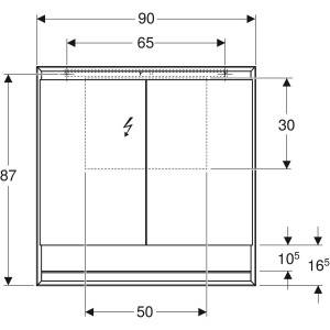 Geberit One Aynalı Dolap, Nişli Ve Comfortlight Özellikli, 90X90 cm 505.833.00.2 - 3