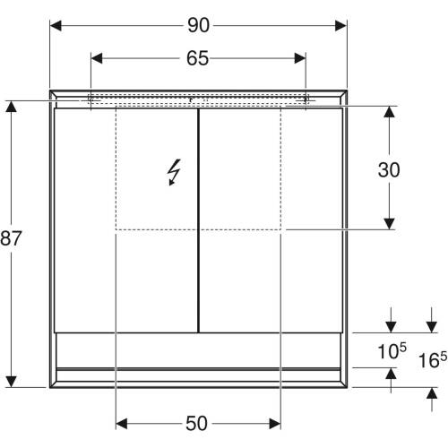 Geberit One Aynalı Dolap, Nişli Ve Comfortlight Özellikli, 90X90 cm 505.833.00.2 - 3