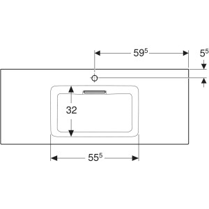 Geberit ONE CleanDrain etajerli lavabo, 120cm, batarya delikli 505.017.00.1 - 2