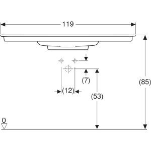 Geberit ONE CleanDrain etajerli lavabo, 120cm, batarya delikli 505.017.00.1 - 3