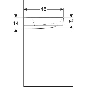 Geberit ONE CleanDrain, sağ etajerli lavabo, 90cm, batarya delikli 505.039.00.1 - 4