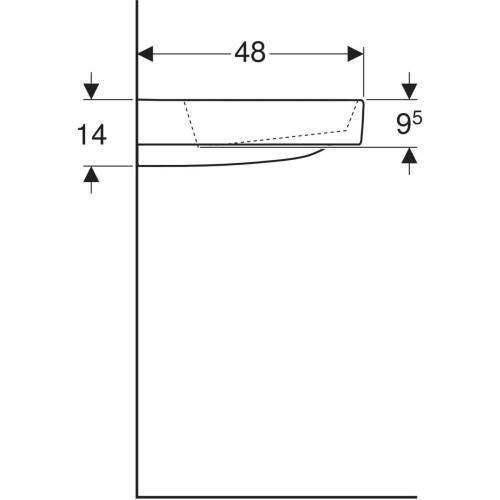 Geberit ONE CleanDrain, sağ etajerli lavabo, 90cm, batarya delikli 505.039.00.1 - 4