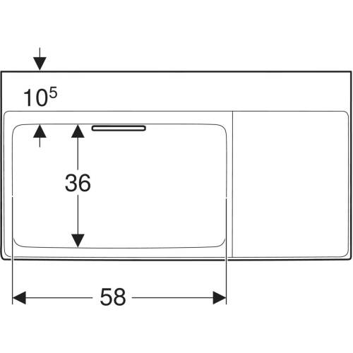 Geberit ONE CleanDrain, sağ etajerli lavabo, 90cm, batarya deliksiz 505.042.00.1 - 2