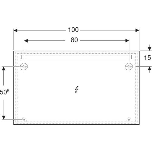 Geberit Option Ayna, Üstten Aydınlatma, 120 cm 502.810.00.1 - 2