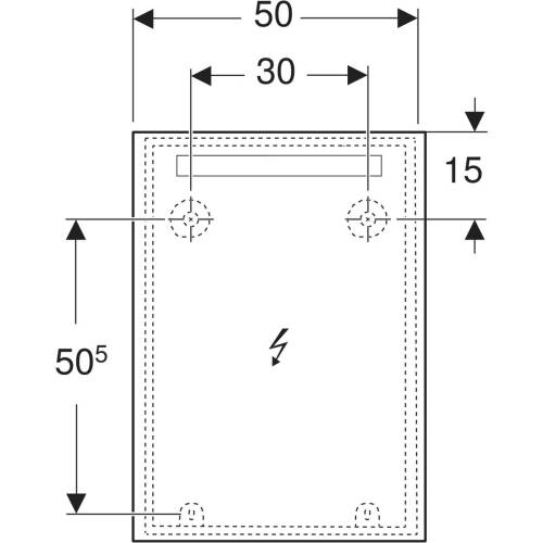 Geberit Option Ayna, Üstten Aydınlatma, 50 cm 502.804.00.1 - 2