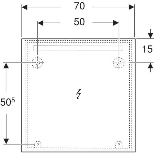 Geberit Option Ayna, Üstten Aydınlatma, 70 cm 502.806.00.1 - 2