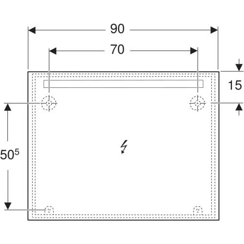 Geberit Option Ayna, Üstten Aydınlatma, 90 cm 502.808.00.1 - 2