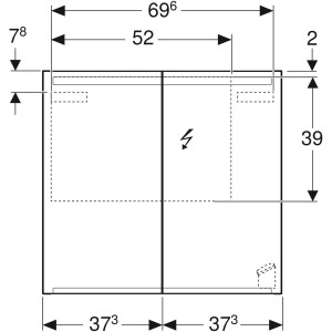 Geberit Option Aynalı Dolap, 75X70 cm 500.205.00.1 - 3