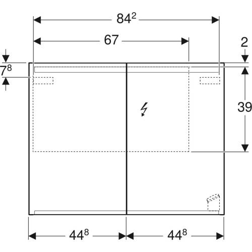 Geberit Option Aynalı Dolap, 90X70 cm 500.583.00.1 - 3