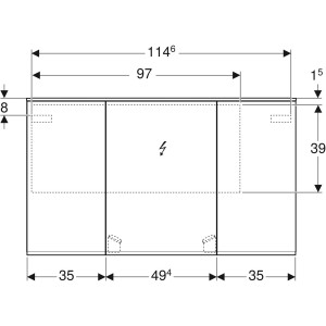 Geberit Option Plus Aynalı Ve Aydınlatmalı Dolap, 120X70 cm 500.592.00.1 - 3