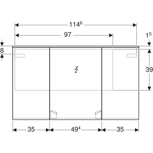 Geberit Option Plus Aynalı Ve Aydınlatmalı Dolap, 120X70 cm 500.592.00.1 - 3