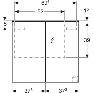 Geberit Option Plus Aynalı Ve Aydınlatmalı Dolap, 75X70 cm 500.206.00.1 - 3