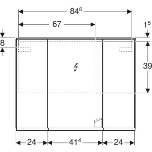 Geberit Option Plus Aynalı Ve Aydınlatmalı Dolap, 90X70 cm 500.594.00.1 - 3