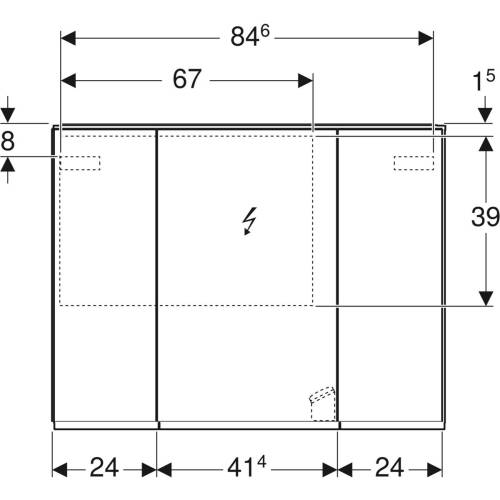 Geberit Option Plus Aynalı Ve Aydınlatmalı Dolap, 90X70 cm 500.594.00.1 - 3