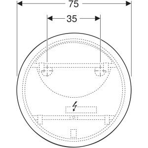 Geberit Option Yuvarlak Doğrudan Ve Dolaylı Aydınlatmalı Ayna, D=75 cm 502.798.00.1 - 2