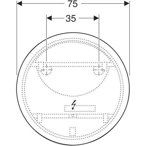 Geberit Option Yuvarlak Doğrudan Ve Dolaylı Aydınlatmalı Ayna, D=75 cm 502.798.00.1 - 2