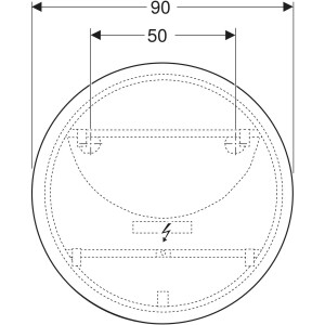 Geberit Option Yuvarlak Doğrudan Ve Dolaylı Aydınlatmalı Ayna, D=90 cm 502.799.00.1 - 2