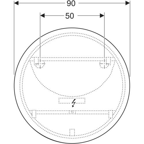 Geberit Option Yuvarlak Doğrudan Ve Dolaylı Aydınlatmalı Ayna, D=90 cm 502.799.00.1 - 2