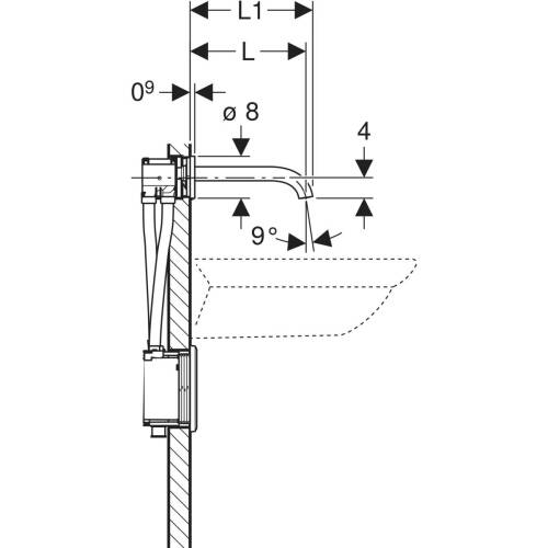 Geberit Piave Fotoselli Ankastre Batarya Çift Su Girişli 17cm Termostatik Elektrikli 116.267.21.1 - 2