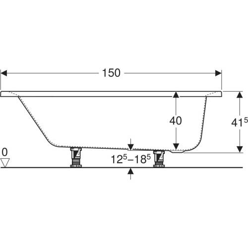 Geberit Supero Dikdörtgen Küvet Ayaklı 150 x 70cm 554.100.01.1 - 4