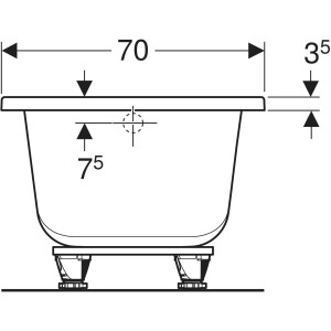 Geberit Supero Dikdörtgen Küvet Ayaklı 150 x 70cm 554.100.01.1 - 5