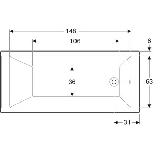 Geberit Supero Dikdörtgen Küvet Ayaklı 170 x 75cm 554.103.01.1 - 3