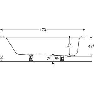 Geberit Supero Dikdörtgen Küvet Ayaklı 170 x 75cm 554.103.01.1 - 4