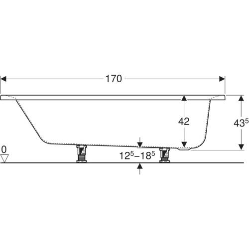 Geberit Supero Dikdörtgen Küvet Ayaklı 170 x 75cm 554.103.01.1 - 4